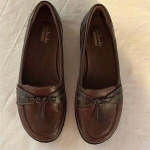 Clarks Women's Dark Brown Leather Loafers